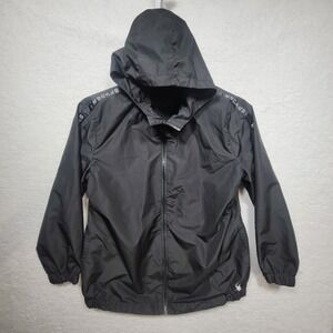 Spyder Full-Zip Hooded Windbreaker Lightweight Shell Black